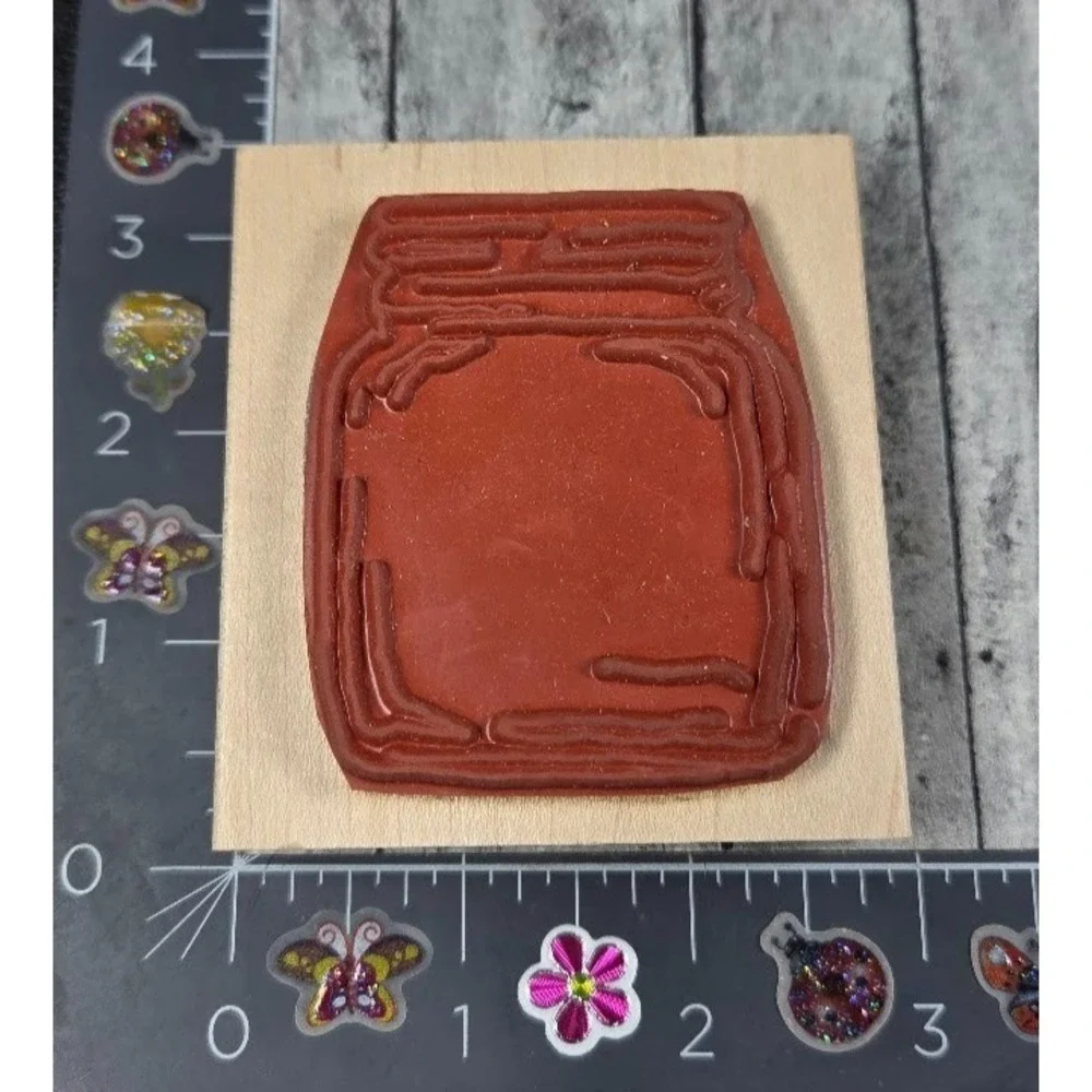 Judith Glass Jar Sketch M-01 Outline Rubber Stamp Wood #E77